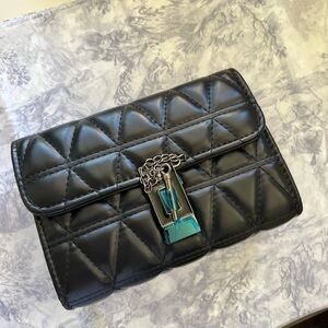 Black Quilted Leather Clutch
